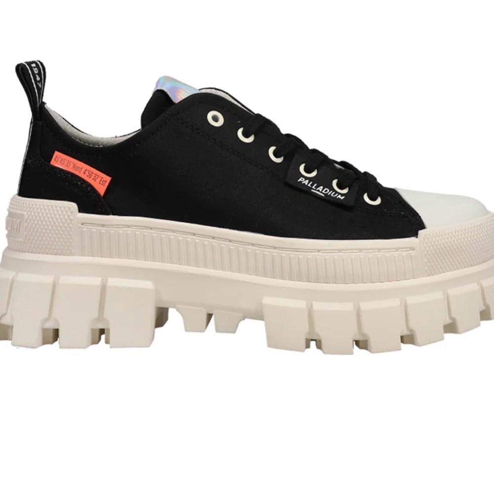 Palladium Black and White Platform Sneakers